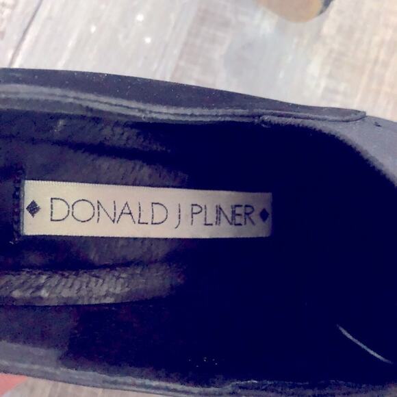 Donald J Pliner black stretchy fabric front suede back slip on loafers US 7.5 - Picture 7 of 10